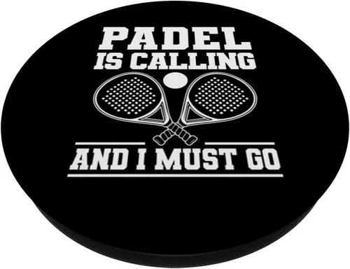 Vista 2 de Padel is Calling y I Must Go Paleta de pádel PopSockets Adhesivo PopGrip