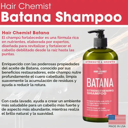 Vista 4 de Hair Chemist Batana Champú Fortalecimiento 33.8 oz. - Champú Fortalecimiento Batana
