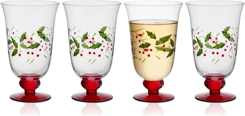 Vista 4 de Pfaltzgraff Winterberry Set of 4 Water Goblets, 14 Ounce (Pack of 4)