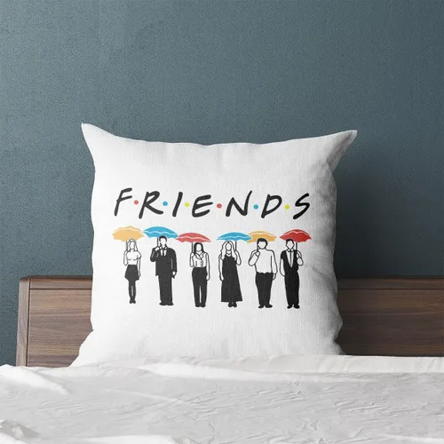 Vista 3 de Tuilia Funda de almohada de lino con citas de mercancía temática de amigos, 18 x 18 pulgadas, color marrón