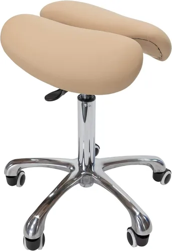 Vista 4 de Taburete de silla con ruedas - Diseño ergonómico de asiento dividido, movilidad giratoria de 360° y altura ajustable resistente - Taburete de spa