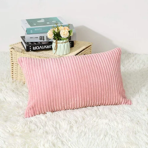Vista 50 de Artscope Fundas de Almohada de Pana a Rayas Acogedoras Súper Suaves Decorativas Cuadradas Fundas de Almohada Fundas de Cojín para Sofá Sofá Amarillo