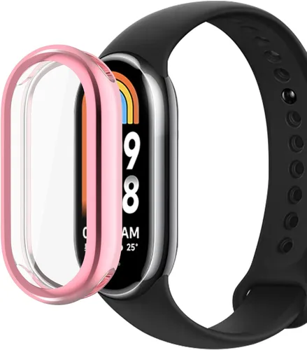 Vista 3 de Funda compatible con Xiaomi Band 8, funda rígida de policarbonato con protector de pantalla antiarañazos, a prueba de golpes, funda protectora