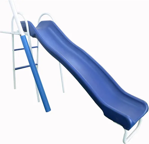 Vista 9 de XDP Recreation Surf N Swing - Juego de columpio y juego de 5 estaciones de acero pintado para niños con tobogán ondulado, protectores de piernas