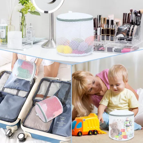 Vista 7 de Vivifying - 2 bolsas de malla en forma de panal para sujetadores, para lavandería, lavadora, lencería, prendas delicadas, calcetines y ropa de bebé