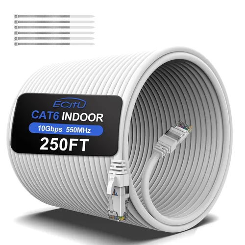 Vista 20 de Cable Ethernet Cat6 de 30 pies, cable de conexión Cat 6, cable de Internet Cat6, cable de red UTP, para interiores y exteriores, PoE, 24AWG CCA