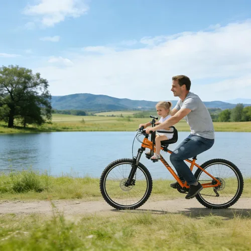 Vista 6 de Fediman Asiento infantil de bicicleta montado en la parte delantera para niños pequeños de 2 a 5 años, altura ajustable, ajuste universal