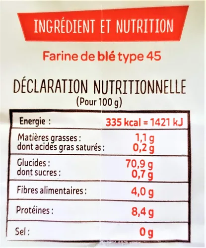 Vista 2 de Francine Farine de ble Fluide - Harina de trigo fluida original T45 importada francesa, 2.2 lbs