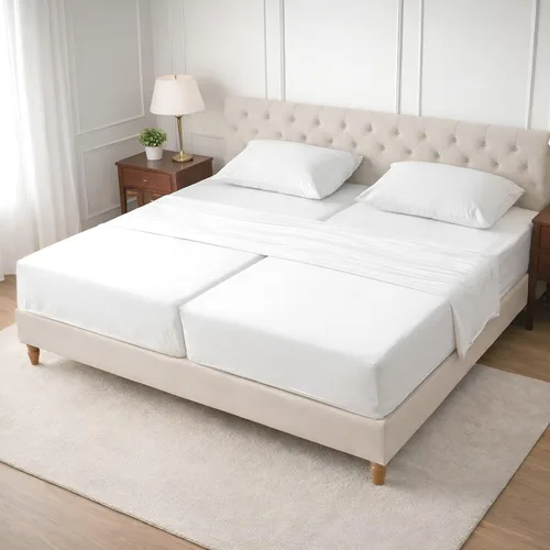 Vista 58 de SGI bedding Sábana Queen de 28 pulgadas con cabecera flexible y parte superior dividida, 100% algodón egipcio - 600 número de hilos, sábanas