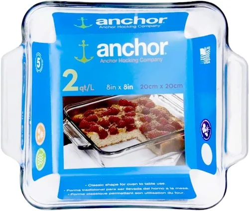Vista 3 de Plato hondo para pasteles Anchor Hocking 81214L11 de Oven Basics; 9.5 pulgadas, transparente, Cazuela, Transparente