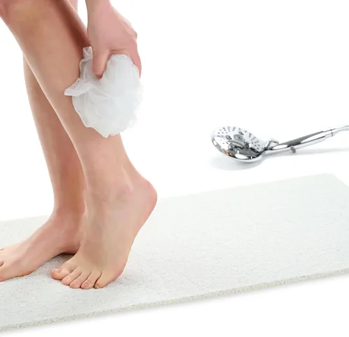Vista 95 de Enkosi Alfombra de ducha antideslizante Loofah para suelos de ducha, bañera, baños, zonas húmedas, alfombrilla de baño acolchada con agujeros