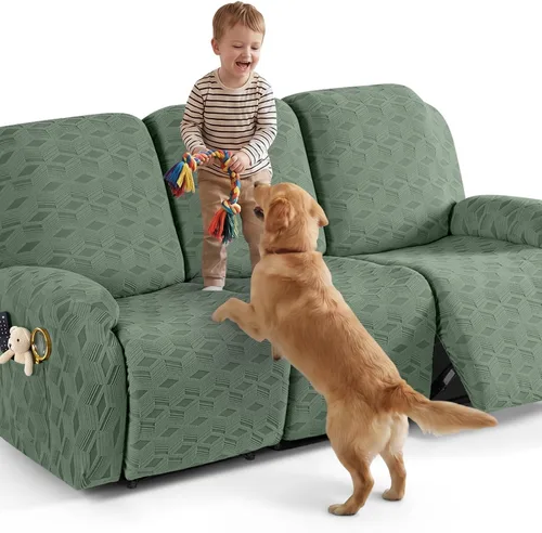 Vista 43 de TAOCOCO Funda para Reclinable de 3 Piezas, Fundas para Silla Reclinable, Funda Elástica de Jacquard para Silla Reclinable, Protector de Muebles