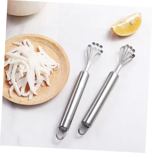 Vista 2 de Yardwe 3 unids coco rallado multifuncional Peeler Multi limpiador herramienta de acero inoxidable removedor de metal removedor de piel de pescado