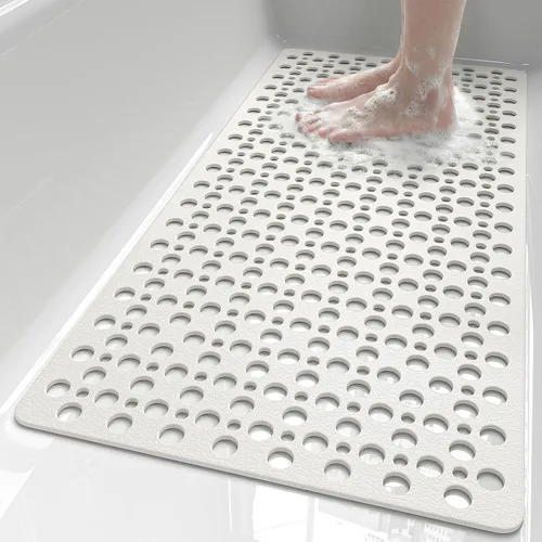Vista 12 de XIYUNTE Alfombra de Baño para Bañera Antideslizante Alfombra de Ducha - 28" x 15" Alfombra de Bañera TPE Suave Antideslizante Alfombras de Ducha
