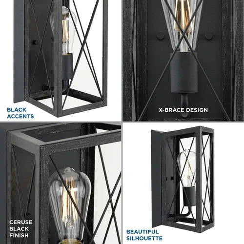 Vista 6 de Progress Lighting Briarwood - Aplique de pared, roble negro