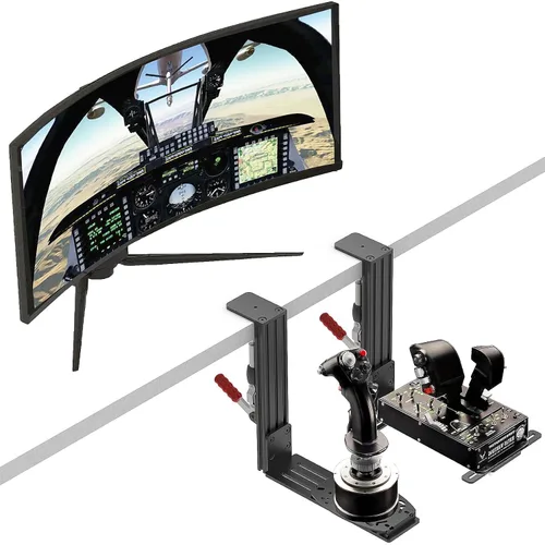 Vista 8 de HUYE 2 Pack Hotas Desk Mount for Flight Sim Game Joystick, Fits Thrustmaster Hotas Warthog,T-Flight, T.16000M, TCA, TSSH Shifter & Handbrake