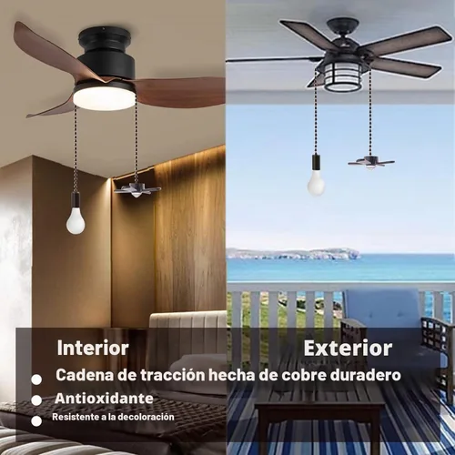 Vista 2 de Cadena de extensión de ventilador de techo con bombilla decorativa y cable de 13.6 pulgadas, juego de cadena de bronce para lámpara de techo 2
