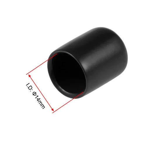Vista 3 de uxcell 80 tapas de goma de 0.551 in de vinilo de identificación redonda tapa tapa de rosca de tornillo protectores negro