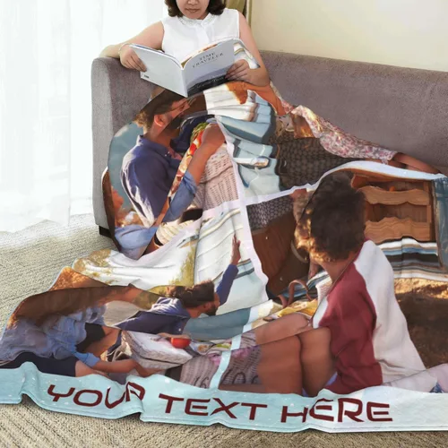 Vista 6 de Abybela Mantas personalizadas con fotos, mantas con fotos personalizadas con mis propias fotos, manta personalizada regalos para el día de la madre