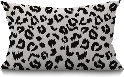 Vista 10 de Smooffly Funda de Almohada Decorativa de Vaca Granja Retrato de una Vaca Highland Ganado Cuerno de Buey Peludo Gris Blanco Algodón Lino Decoraciones