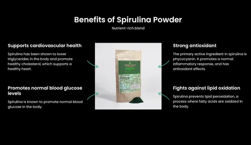 Vista 2 de Herb Your Enthusiasm Spirulina en polvo, suplemento dietético vegano orgánico, 0.27 libras (4.41 oz), 100% natural y sin OMG, suplemento dietético