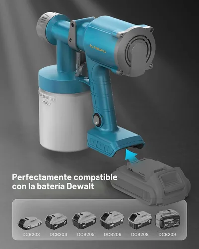 Vista 3 de Tilswall Cordless Paint Sprayer Dreamer400, Fits Dewalt 20V (No Battery)
