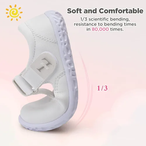 Vista 5 de L-RUN Zapatos de vestir para niñas pequeñas, zapatos ligeros Mary Jane para niñas, zapatos escolares antideslizantes para niñas pequeñas