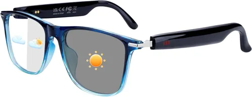 Vista 14 de Gafas inteligentes Bluetooth para hombres y mujeres, asistente de voz e impermeabilidad IPX5, lentes inteligentes fotocromáticos con altavoces