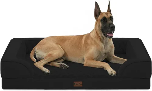 Vista 101 de Camas ortopédicas para perros grandes, cama de espuma viscoelástica impermeable para mascotas grandes con lados 89x56 cm, sofá para perros grandes