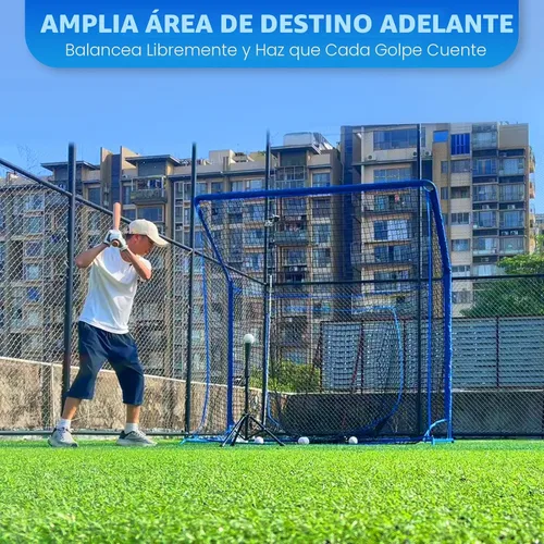 Vista 2 de Baseball Softball Net with Blocking System, Batting Cage Practice Net