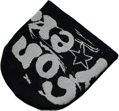 Vista 5 de Mujeres Hombres Y2K Beanie Hat Letra Impresión Sombrero de Punto Sombrero de Lana Cálido Sombrero Casual Deportes Pullover Sombrero Moda Hip Hop