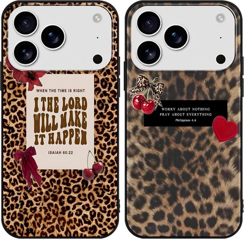 Vista 25 de Paquete de 2 fundas para iPhone 11 de 6.1 pulgadas con frase de fe Estético.