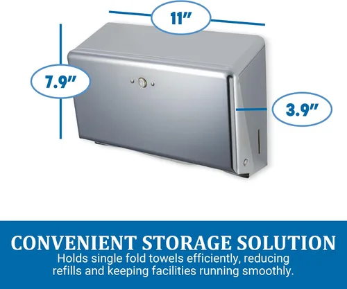 Vista 2 de Carlisle FoodService Products T1950XC Mini dispensador de toallas comercial de plegado C/multipliegue, capacidad de toalla multipliegue 250/150 C