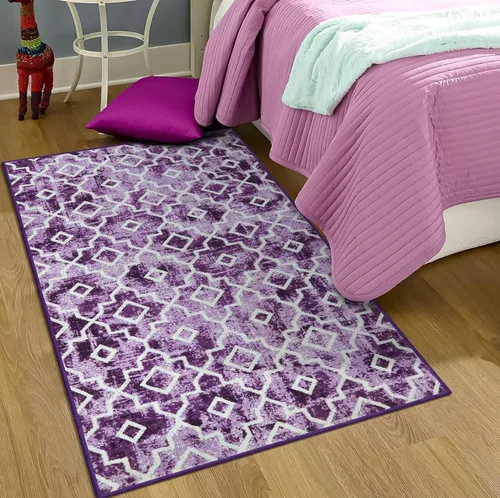 Vista 34 de Moynesa Alfombra marroquí lavable de 2 x 3 pulgadas, pequeña, azul, para cocina, baño, suave, antideslizante, de pelo bajo, moderna, geométrica