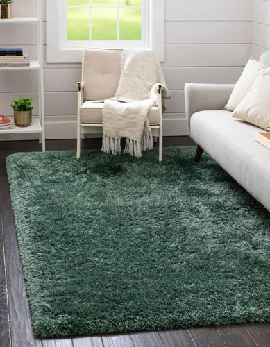 Vista 17 de Rugs.com - Alfombra de la colección Infinity, alfombra de pelo mullido sólida de 2 x 3 pies, color azul Egeo, perfecta para salas de estar