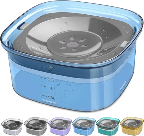 Vista 13 de UPSKY - Cuenco de agua para perros de 70 onzas, comedero lento sin derrames para bebedor desordenado Large Capacity, Spill Proof, Prevent Pet