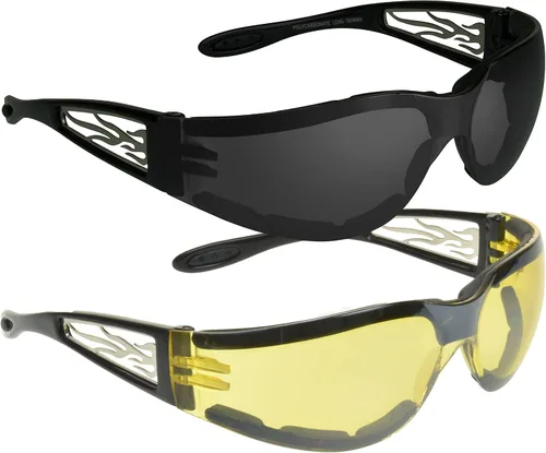 Vista 12 de Anteojos de sol con espuma, para motocicleta. Con diseño de llamas para hombres y mujeres