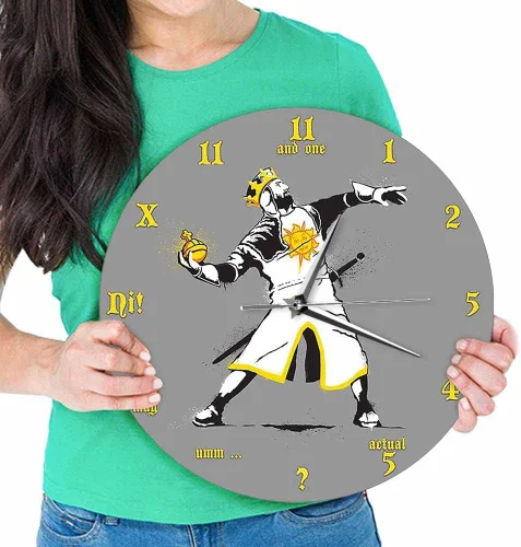 Vista 7 de Geek Alerts Banksy Python 1-2-5 Reloj de pared de cuarzo silencioso inspirado en el Santo de Antioquía, respetuoso con el medio ambiente, funciona