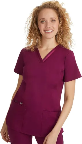 Vista 16 de Healing Hands Camiseta médica para mujer con 3 bolsillos y fácil cuidado, tela elástica de 2 vías 2278 Negro