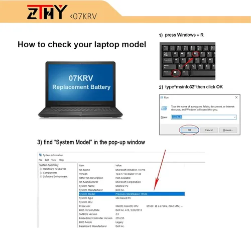 Vista 2 de ZTHY Batería de repuesto para laptop Dell Latitude 5330 5430 5530 7330 7430 7430 7530 7530 Precision 3570 Series P133G P134G P138G P139G 0Y86WG