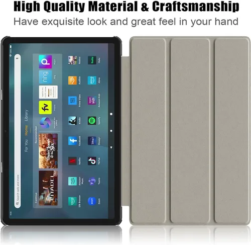 Vista 6 de Funda para tablet Amazon Fire Max 11 (13ª generación, 2023), funda protectora de piel sintética, delgada, ligera, triple soporte, magnética, rígida