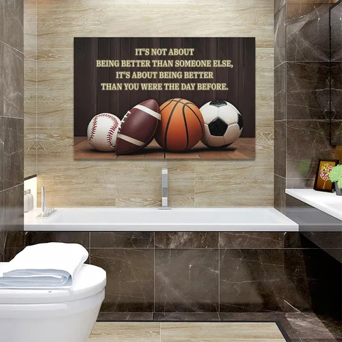 Vista 6 de Arte de pared de baloncesto y fútbol, fotos de béisbol, fútbol, decoración de pared, citas inspiradoras, impresiones de pintura en lienzo