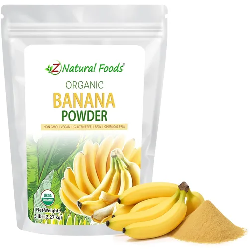 Vista 9 de Z Natural Foods Polvo de plátano orgánico, suplemento de fibra para una piel brillante e inmunidad mejorada, ideal en jugos, batidos y recetas, sin