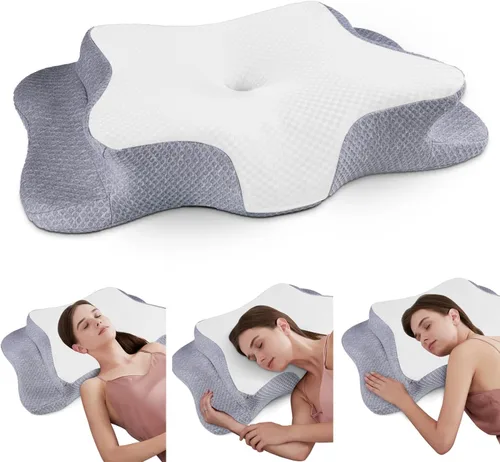 Vista 12 de CHxxy Memory Foam Pillows, Cervical Pillow for Neck and Shoulder Pain Relief, Ergonomic Contour Bed Pillow, Soft for Side Sleep Stomach Sleeping and