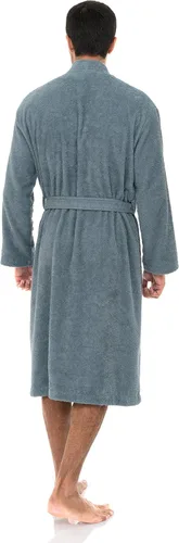 Vista 2 de TowelSelections Bata para hombre. Bata tipo kimono, de algodón con bucles turco, hecha en Turquía. Arona