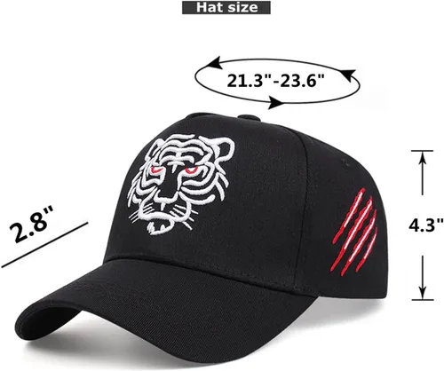 Vista 4 de Gorra de béisbol de malla ajustable con parche bordado animal Snapback para hombre