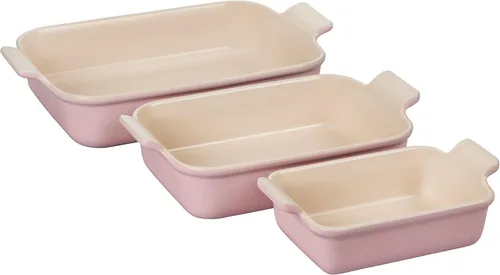 Vista 10 de Le Creuset - Set de 3 platos rectangulares de cerámica Heritage, alcachofa