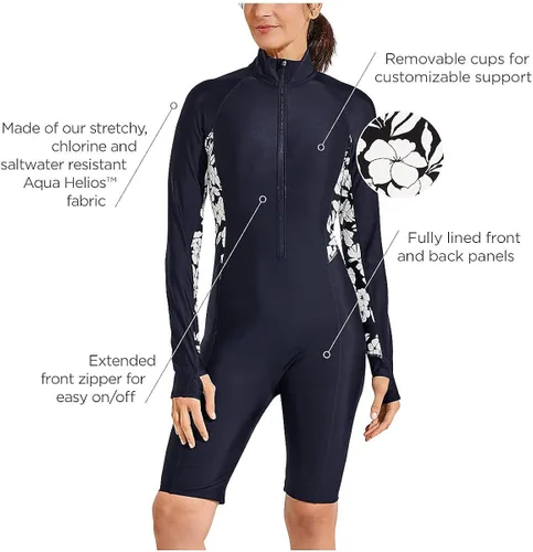 Vista 4 de Coolibar UPF 50+ Alana - Traje de baño hasta la rodilla para mujer, protección solar