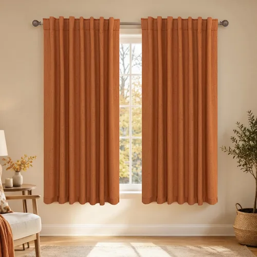 Vista 55 de KOUFALL Cortinas opacas de lino de 24 pulgadas de largo, cortinas térmicas cortas para oscurecer la habitación, cortina de baño para cocina sobre
