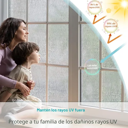 Vista 3 de VELIMAX Película de ventana de vidrio para lluvia, película adhesiva estática para privacidad, adhesivo decorativo de vidrio para oficina
